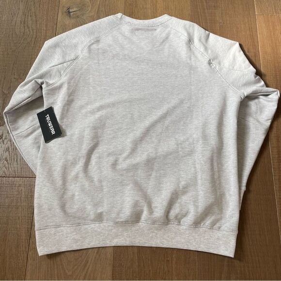 Truwear The Meridian Lifestyle Crewneck Men's Polo Shirt Long Sleeve Grey, Sz L - Picture 6 of 12